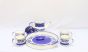 Khurja Pottery Murli Mug Tea Set – White & Blue (Large Size)