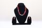 Elegant Cotton Neckpiece with Red Dori & Pipe Beads | Handcrafted Charm