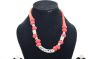 Elegant Cotton Neckpiece with Red Dori & Pipe Beads | Handcrafted Charm