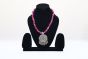 ZTH Beads Necklace & Earring Set with Pearls | Pink & Grey Elegance