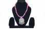 ZTH Beads Necklace & Earring Set with Pearls | Pink & Grey Elegance