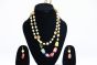 Handcrafted Double-Layer Antique Beads Necklace with Golden Balls | Ethnic Royal Look