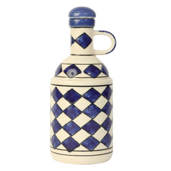  Khurja Pottery Oil Bottle – Blue Bricks Design | Handcrafted Ceramic Kitchenware