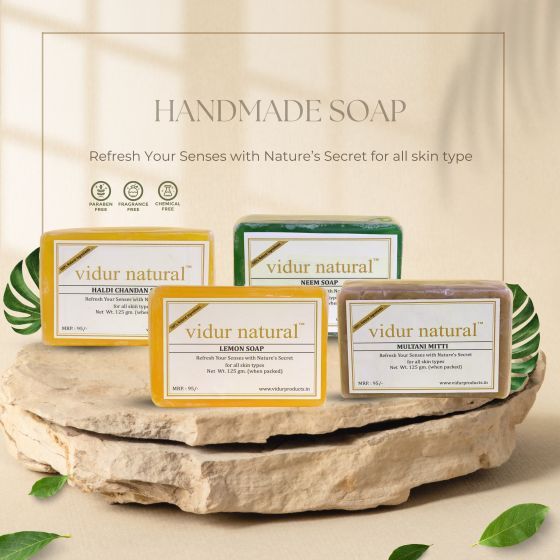 Vidur Natural Glycerin Soap – Pack of 4 (125g Each)