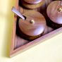 Wooden Masala Container Triangle Shape Set Of 3