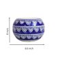 Khurja Pottery Outdoor Pot – Apple Shape, Navy Blue, Large Size (6 Inches)
