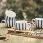 Grey Line Ceramic Cup Set – 6 Pieces | Saras Aajeevika