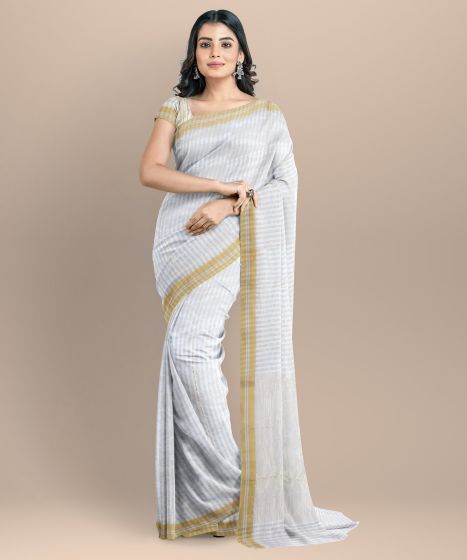 Chanderi Strive Saree || Silk Cotton || 6.5 Mtr || Saras Aajeevika 