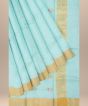 Chanderi Shoulder Pallu || Silk Cotton Light Green || 6.5 Mtr || Saras Aajeevika