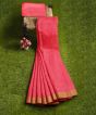 Chanderi Shoulder Pallu || Silk Cotton Strawberry || 6.5 Mtr || Saras Aajeevika