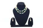 Handcrafted Double-Layer Green Necklace | Elegant Ethnic Fusion
